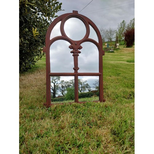 3 - Cast iron garden mirror {73 cm H x 50 cm W}.