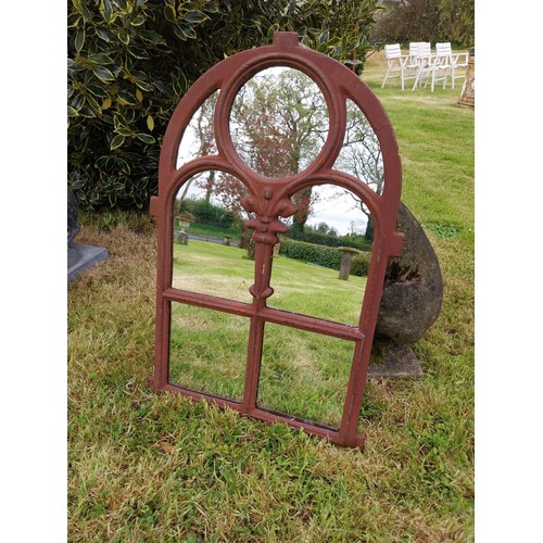 3 - Cast iron garden mirror {73 cm H x 50 cm W}.