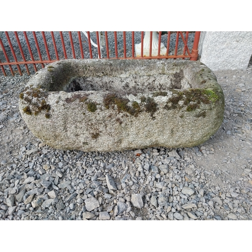 124 - 19th C. Granite trough {30cm H x 76cm W x 46cm D}