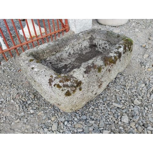 124 - 19th C. Granite trough {30cm H x 76cm W x 46cm D}