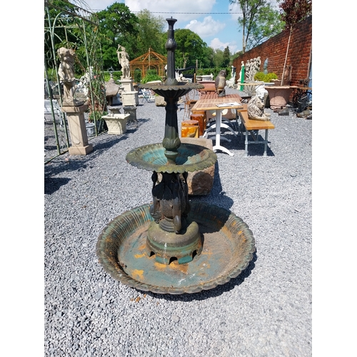 25 - Decorative cast iron two tier water fountain {154cm H x 107cm Dia.}