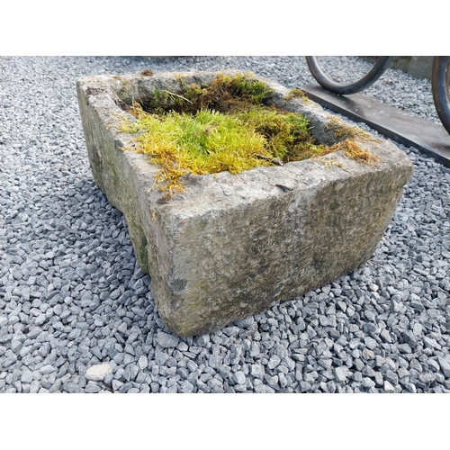 39 - 19th C. Limestone trough {24cm H x 50cm W x 40cm D}