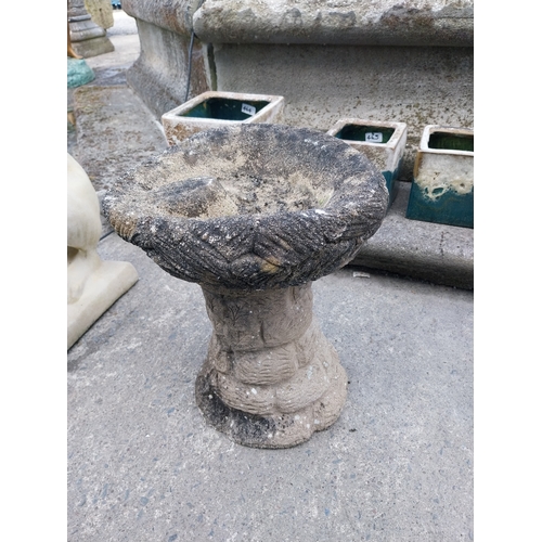 80 - Composition bird bath {40cm H x 31cm Dia.}