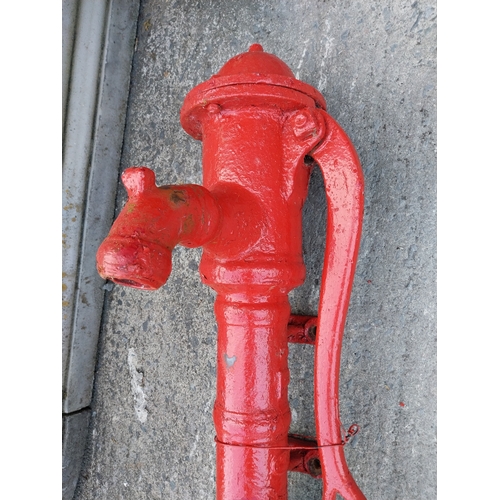 98 - 19th C. Cast iron wall water pump {92cm H x 25cm W x 36cm D}