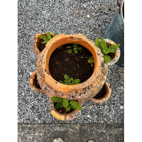 219 - Terracotta strawberry planter {33cm H x 48cm Dia.}