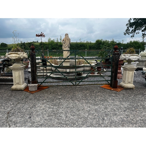 376 - 19th C. Wrought iron field gate {146cm H x 278cm W}