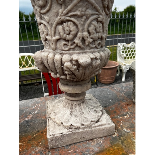 541 - Marble resin Roman style urn {60cm H x 40cm Dia.}