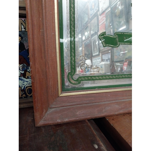 1 - Framed Carlsberg advertising mirror.{91 cm H x 71 cm W}.