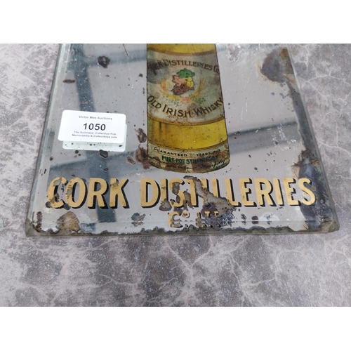 1050 - Pure Pot Still Whiskey Cork Distillers advertising mirror. {25 cm H x 18 cm W}