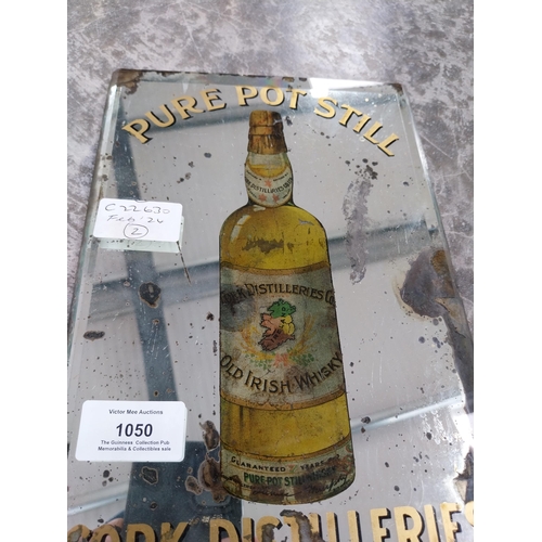 1050 - Pure Pot Still Whiskey Cork Distillers advertising mirror. {25 cm H x 18 cm W}