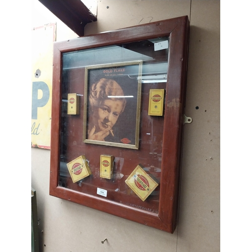 1056 - Framed montage of Gold Flake cigarettes advertising sign and boxes. {56 cm H x 47 cm W}.