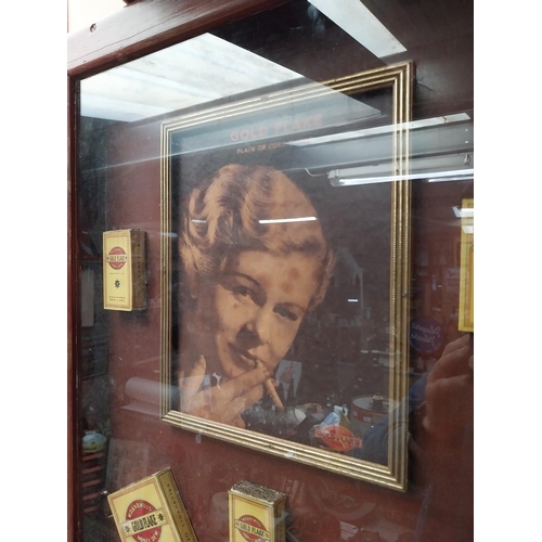 1056 - Framed montage of Gold Flake cigarettes advertising sign and boxes. {56 cm H x 47 cm W}.