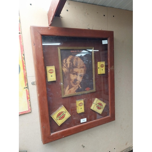 1056 - Framed montage of Gold Flake cigarettes advertising sign and boxes. {56 cm H x 47 cm W}.