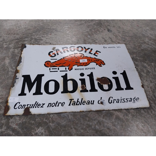 1062 - Gargoyle Mobiloil double sided enamel advertising sign. {40 cm H x 60 cm W}