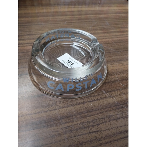 1070 - Glass Wills's Capstan ashtray {4 cm H x 12 cm Dia.}.