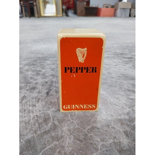 1071 - Guinness tinplate drip tray. {2 cm H x 43 cm W x 24 cm D} and Guinness Perspex Pepper Pot. {13 cm H ... 