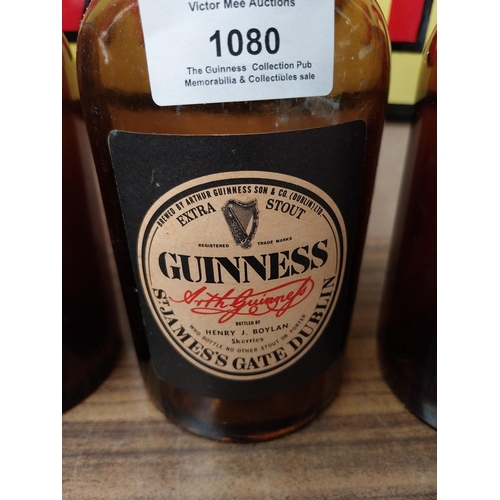 1080 - Three pint Guinness Bottles - O 'Dwyer Bros Pearse Street and Thomas Carr and Co. {21 cm H x 8 cm Di... 