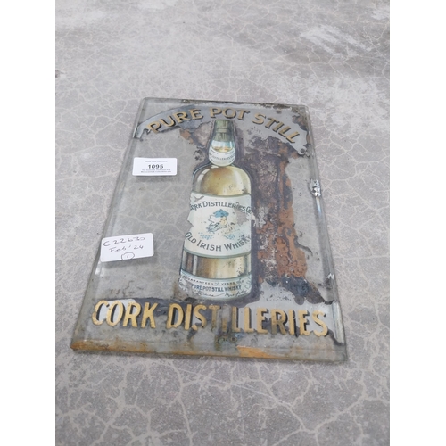 1095 - Pure Pot Still Whiskey Cork Distillers advertising mirror. {25 cm H x 18 cm W}