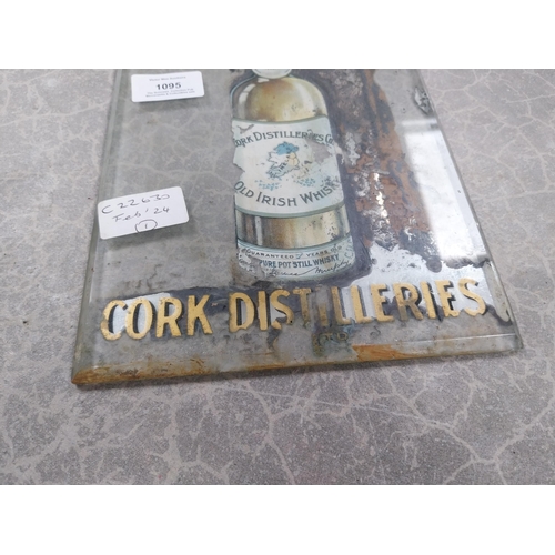 1095 - Pure Pot Still Whiskey Cork Distillers advertising mirror. {25 cm H x 18 cm W}