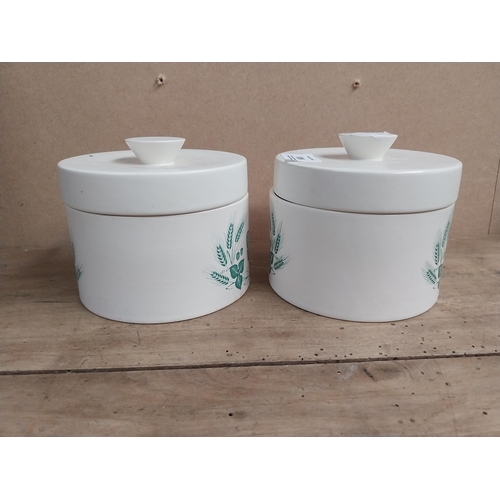 1099 - Pair of Carltonware tobacco jars. {12 cm H x 12 cm Dia.}.