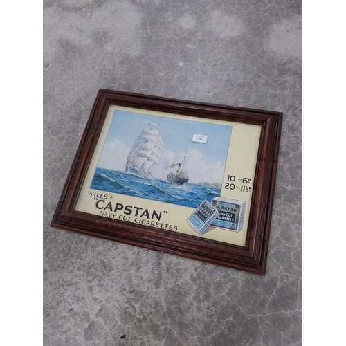 1101 - Framed Wills's Capstan Navy Cut cigarettes advertising print. {43 cm H x 53 cm W}.