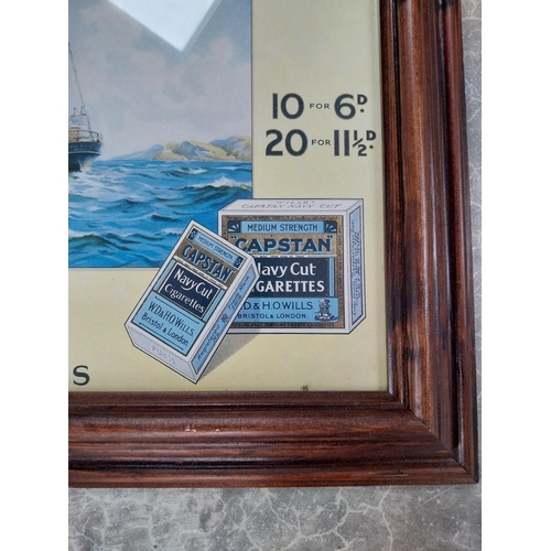 1101 - Framed Wills's Capstan Navy Cut cigarettes advertising print. {43 cm H x 53 cm W}.