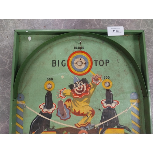 1103 - 1960's Big Top wooden game. {61 cm H x 21 cm W}.