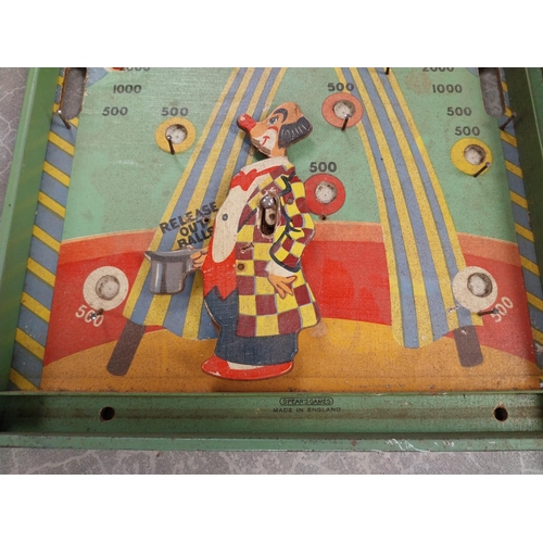 1103 - 1960's Big Top wooden game. {61 cm H x 21 cm W}.