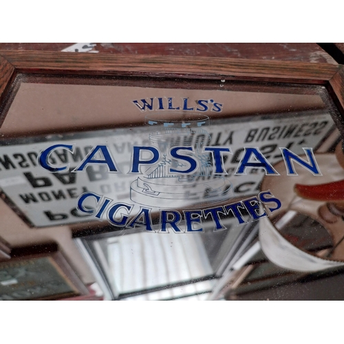 111 - Wills's Capstan advertising Mirror {28 cm H x 23 cm W}.