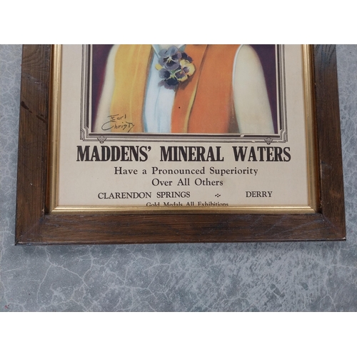 1111 - Framed Madden's Mineral Waters Have a Pronounced Superiority over others Clarendon Springs showcard.... 