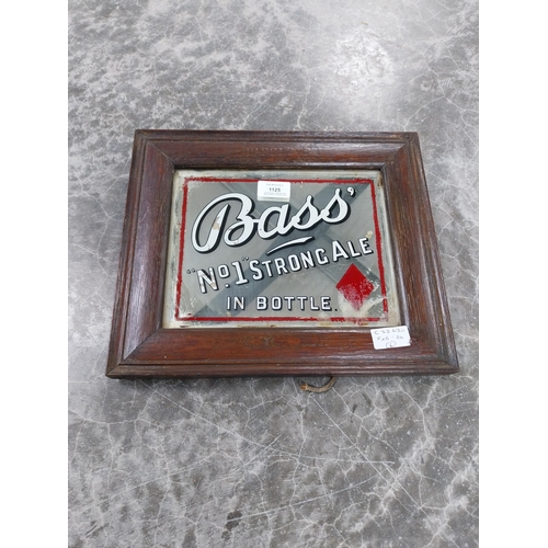 1125 - Bass No 1 Strong Ale in Bottle framed mirror. {29 cm H x 34 cm W}.