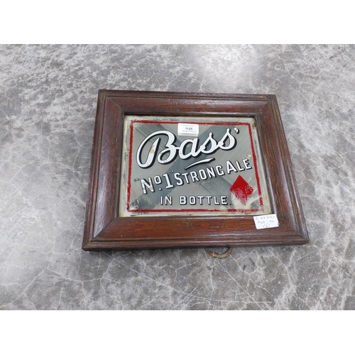 1125 - Bass No 1 Strong Ale in Bottle framed mirror. {29 cm H x 34 cm W}.