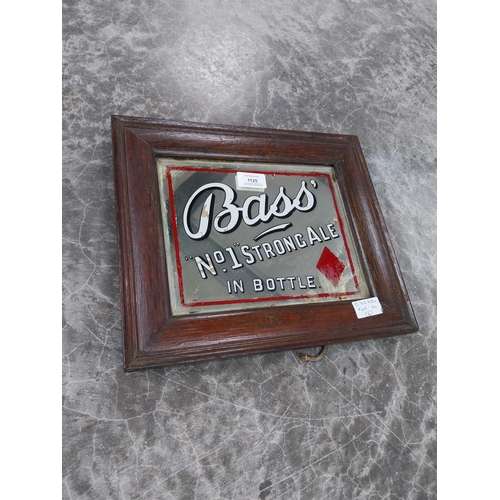 1125 - Bass No 1 Strong Ale in Bottle framed mirror. {29 cm H x 34 cm W}.