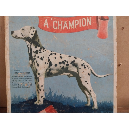 1127 - Champion Ruby Rubbed Tobacco Showcard. {21 cm H x 22 cm W}.