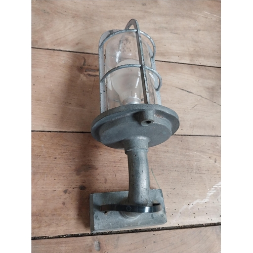 1133 - 1960's alloy jam pot light. {33 cm H x 13 cm Dia}.