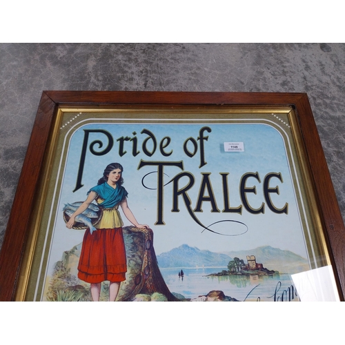 1148 - Pride of Tralee Irish Whiskey framed advertising print. {70 cm H x 58 cm W].