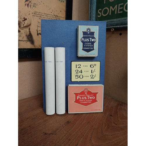 116 - Godfrey Phillips Plus Two Navy Flake Cigarettes counter showcard. {25 cm H x 19 cm W}.