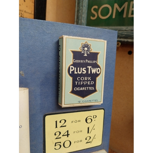 116 - Godfrey Phillips Plus Two Navy Flake Cigarettes counter showcard. {25 cm H x 19 cm W}.