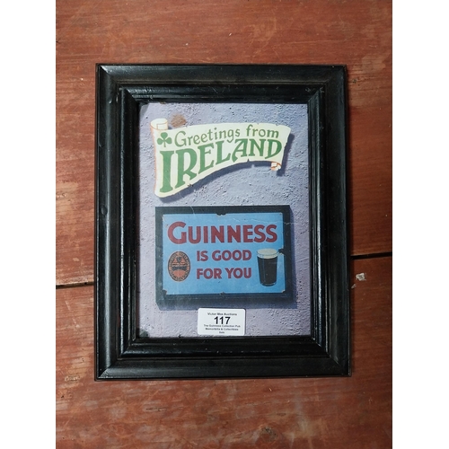 117 - Framed Guinness is Good for You print. {26 cm H x 21 cm W}.