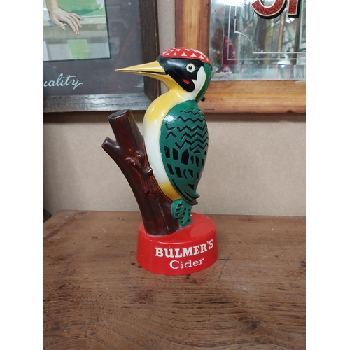 12 - Bulmers Cider Woodpecker plastic advertising model. {21 cm H x 9 cm W x 8 cm D}.