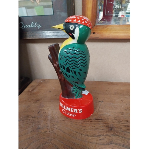 12 - Bulmers Cider Woodpecker plastic advertising model. {21 cm H x 9 cm W x 8 cm D}.