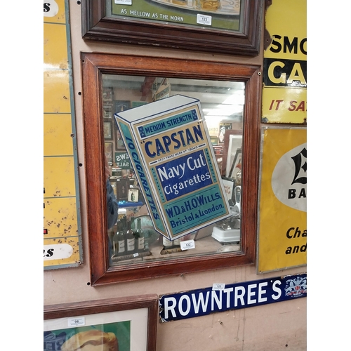 122 - Early 20th C. Capstan Navy Cut advertising mirror mounted in oak frame. {58 cm H x 46 cm W}.