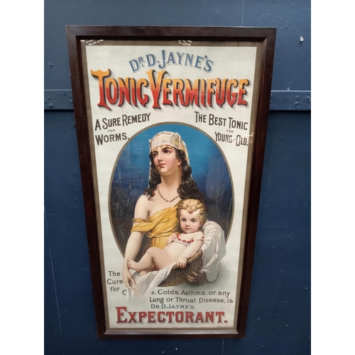 1227 - Dr. D. Jaynes Tonic Vermifuge framed advertising poster  {H 96cm x W 60cm }. - NOT AVAILABLE TO VIEW... 