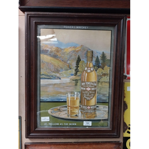 123 - Powers Whiskey As Mellow as the Morn framed showcard. {57 cm H x 44 cm W}.