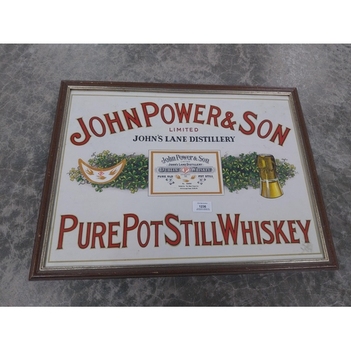 1236 - John Power's and Sons Black Forge Inn Dublin framed advertising print. {42 cm H x 56 cm W}.