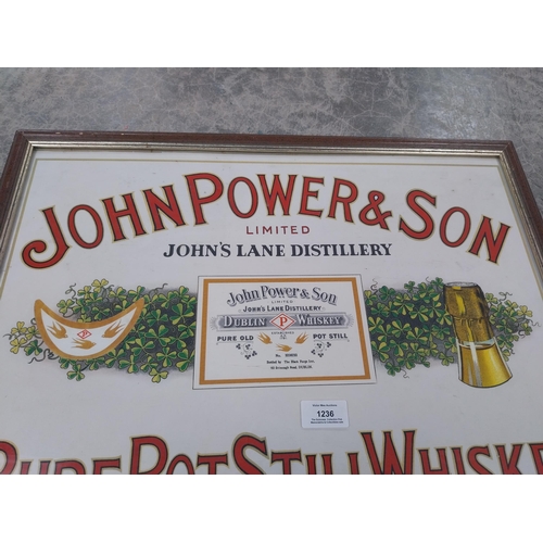 1236 - John Power's and Sons Black Forge Inn Dublin framed advertising print. {42 cm H x 56 cm W}.