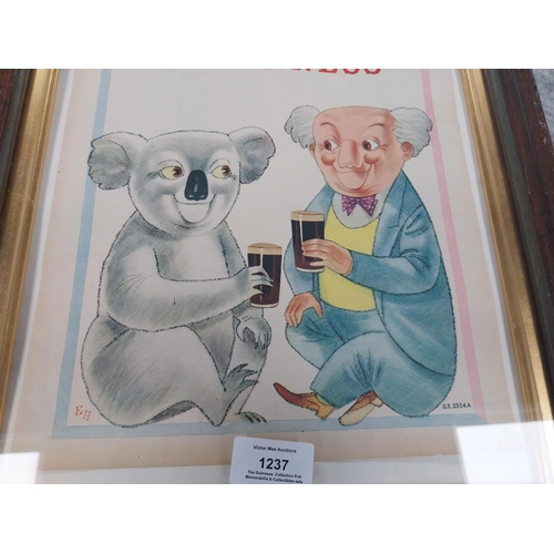 1237 - Lovely Day for A Guinness Koala framed original advertising print. {45 cm H x 34 cm W}.