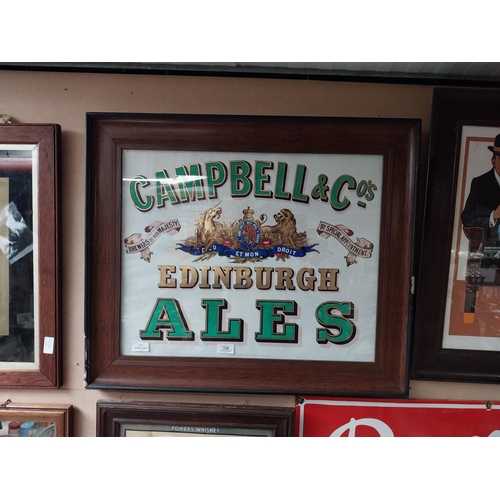 124 - Campbell and Co's Ales Edinburgh framed advertising print. {61 cm H x 76 cm W}