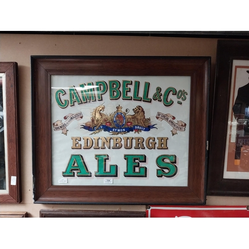 124 - Campbell and Co's Ales Edinburgh framed advertising print. {61 cm H x 76 cm W}