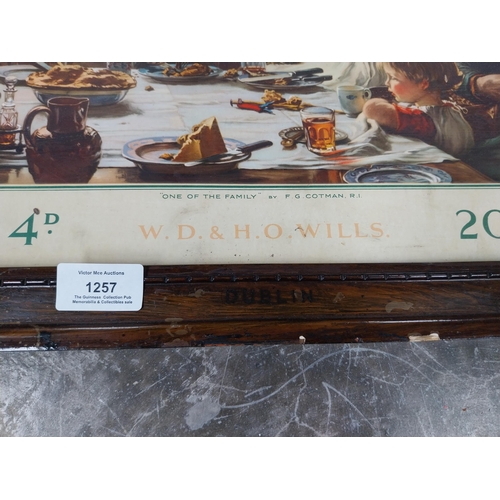 1257 - Original Wills's Woodbine framed showcard in original frame. {32 cm H x 57 cm W].